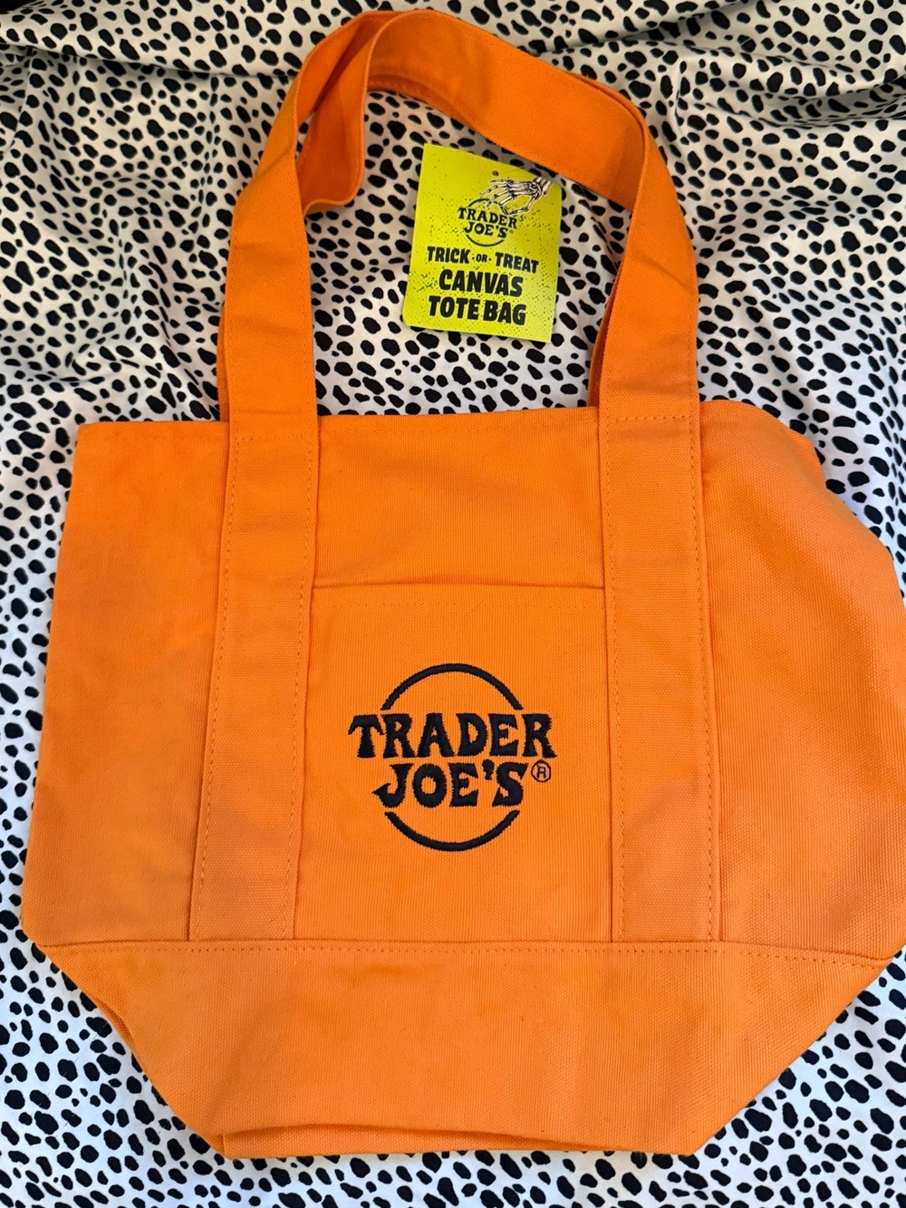 Trader Joe's Orange Canvas Tote - Autumn - Halloween